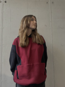 Tissie Two - Tone Black and Claret Hoodie