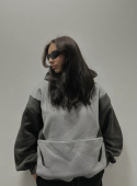 Tissie Two - Tone Dark Gray and Gray Hoodie
